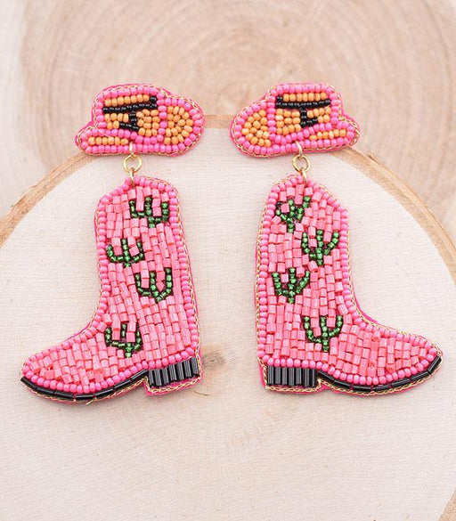 Ace High Trends EARRINGS,WESTERN POST EARRINGS,PINK COWGIRL