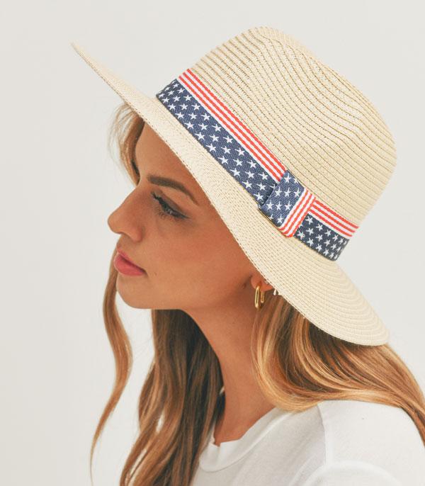 Ace High Trends HATS I HAIR ACC,RANCHER| STRAW HAT,RED,WHITE, AND BLUE