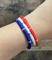Ace High Trends BRACELETS,STRETCH-BEAD,RED,WHITE, AND BLUE