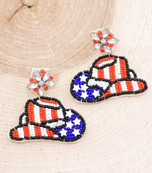 Ace High Trends EARRINGS,WESTERN POST EARRINGS,RED,WHITE, AND BLUE