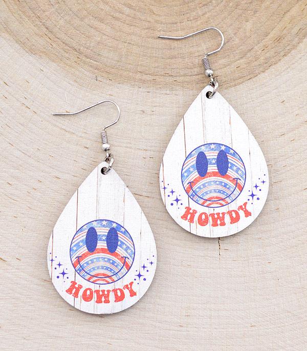 Ace High Trends EARRINGS,WESTERN HOOK EARRINGS,RED,WHITE, AND BLUE