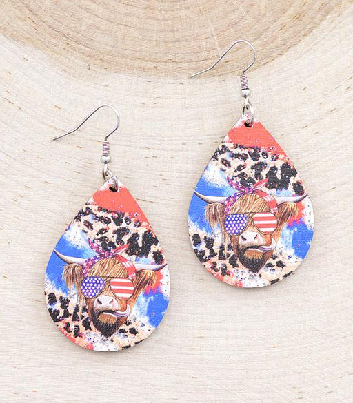 Ace High Trends EARRINGS,WESTERN HOOK EARRINGS,RED,WHITE, AND BLUE