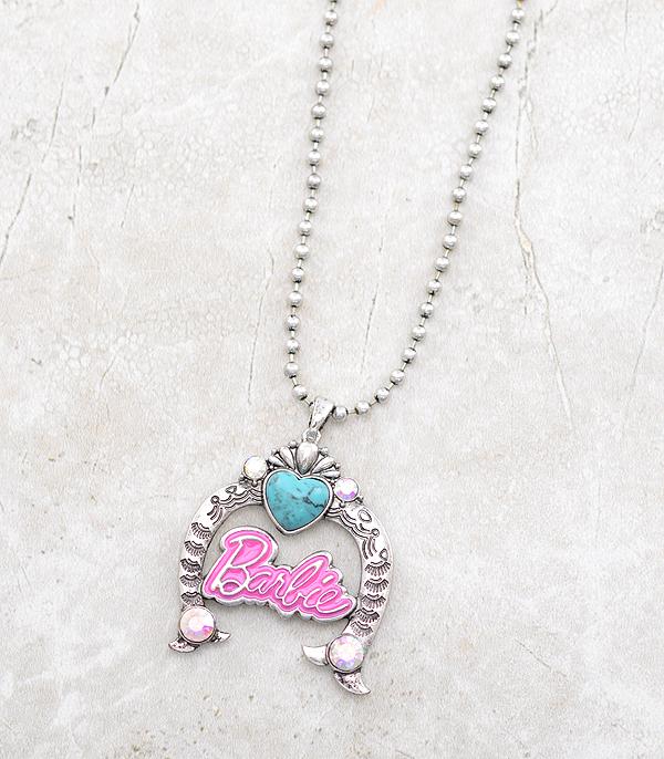 Ace High Trends NECKLACES,CHAIN WITH PENDANT,PINK COWGIRL