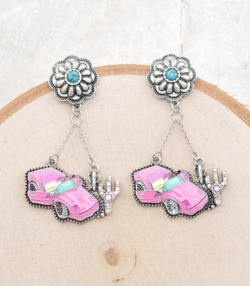 Ace High Trends EARRINGS,WESTERN POST EARRINGS,PINK COWGIRL