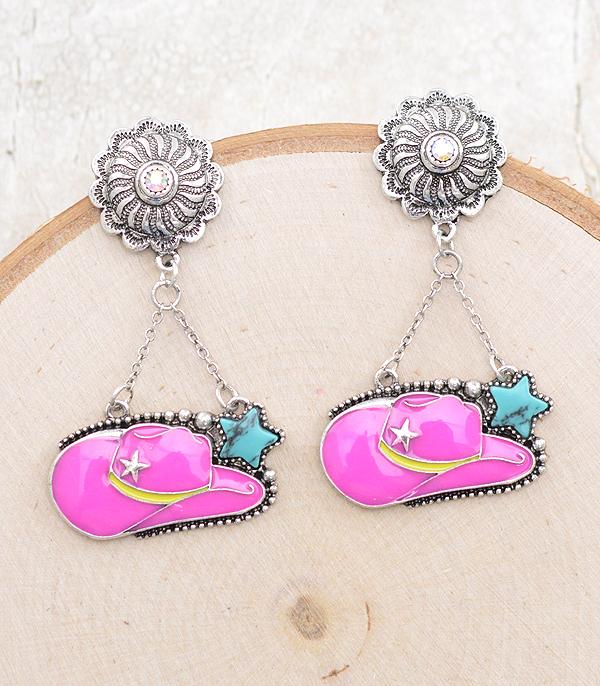 Ace High Trends EARRINGS,WESTERN POST EARRINGS,PINK COWGIRL