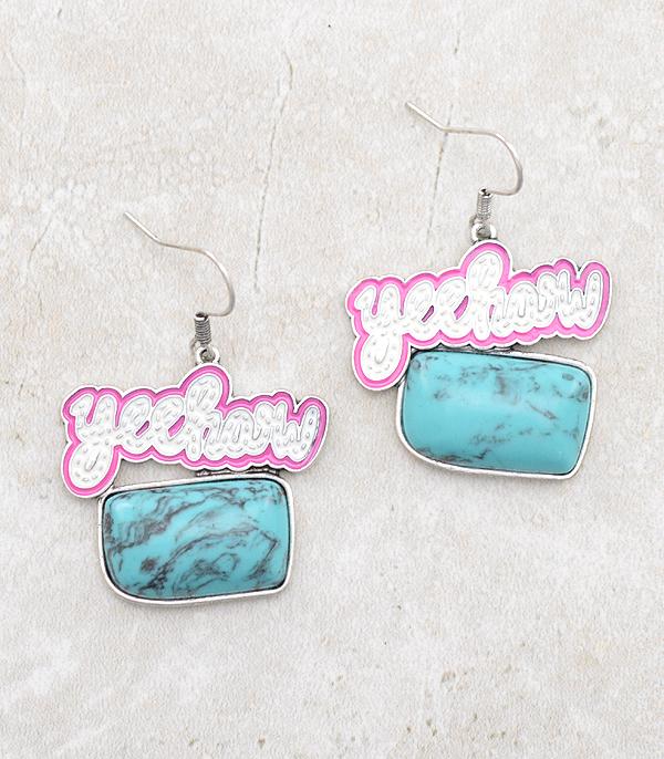 Ace High Trends EARRINGS,WESTERN HOOK EARRINGS,PINK COWGIRL