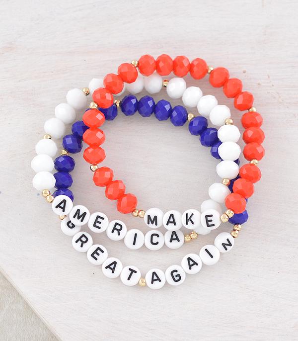 Ace High Trends BRACELETS,STRETCH-BEAD,RED,WHITE, AND BLUE