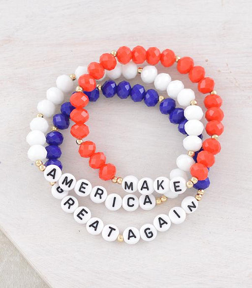 Ace High Trends BRACELETS,STRETCH-BEAD,RED,WHITE, AND BLUE