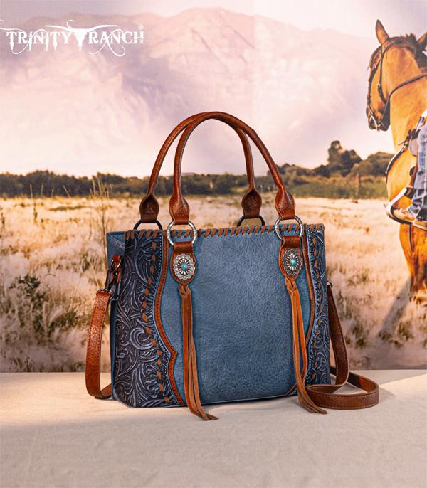 Wholesale Trinity Ranch Tooled Tote Crossbody Bag — YK Trading Inc