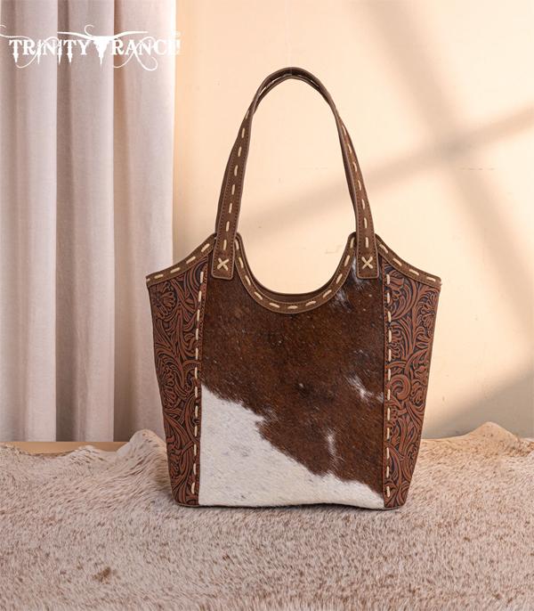 Wholesale Trinity Ranch Cowhide Tooled Tote Bag — YK Trading Inc