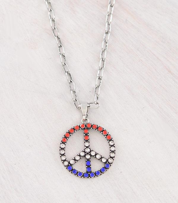 Ace High Trends NECKLACES,CHAIN WITH PENDANT,RED,WHITE, AND BLUE,WHAT'S NEW