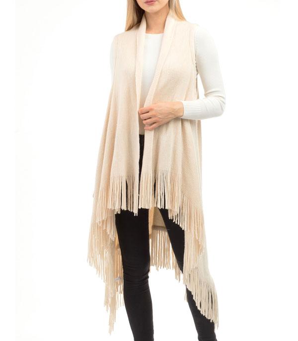 <font color=black>SALE ITEMS</font> :: SCARVES | APPAREL  :: Apparel :: Wholesale Solid Fringe Knit Vest