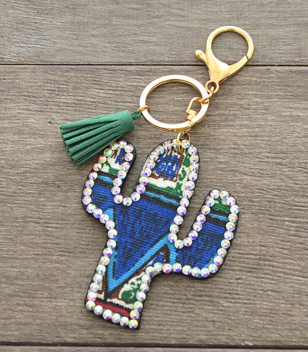 <font color=black>SALE ITEMS</font> :: MISCELLANEOUS :: Wholesale Aztec Print Cactus Bling Keychain