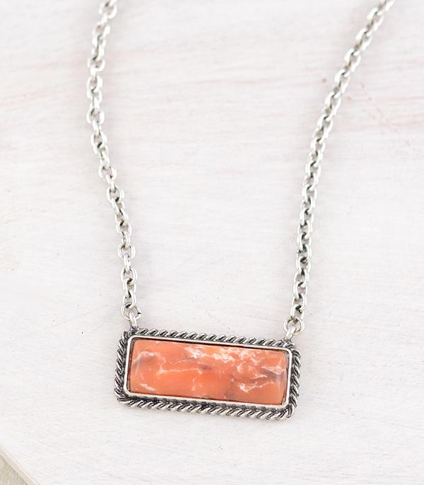 NECKLACES :: CHAIN WITH PENDANT :: Wholesale Natural Stone Bar Necklace