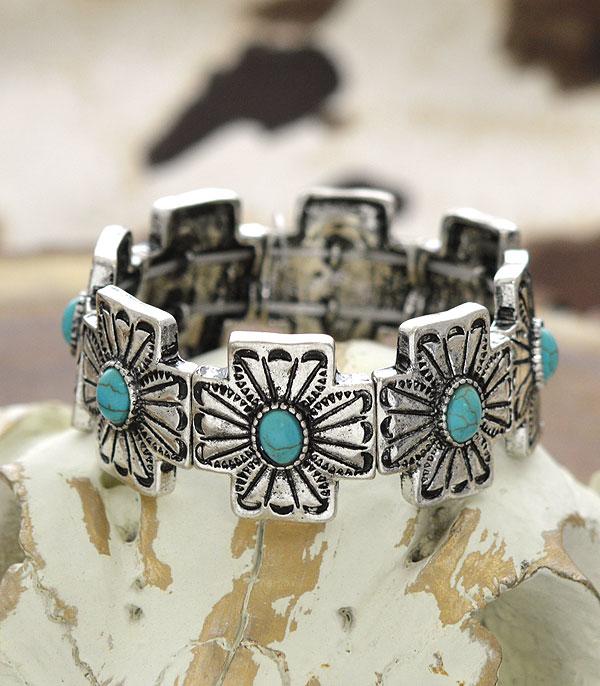 New Arrival :: Wholesale Tipi Western Concho Bracelet