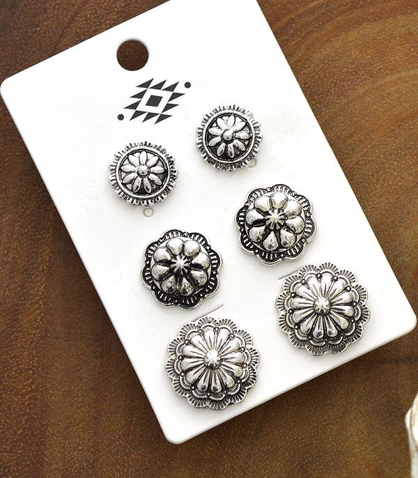 New Arrival :: Wholesale Western 3PC Set Earrings