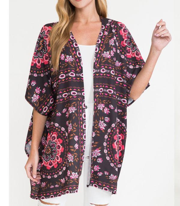 <font color=black>SALE ITEMS</font> :: SCARVES | APPAREL  :: Apparel :: Wholesale Floral Print Kimono Cover Up