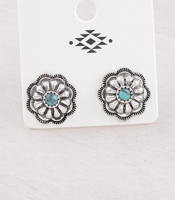 New Arrival :: Wholesale Turquoise Concho Post Earrings