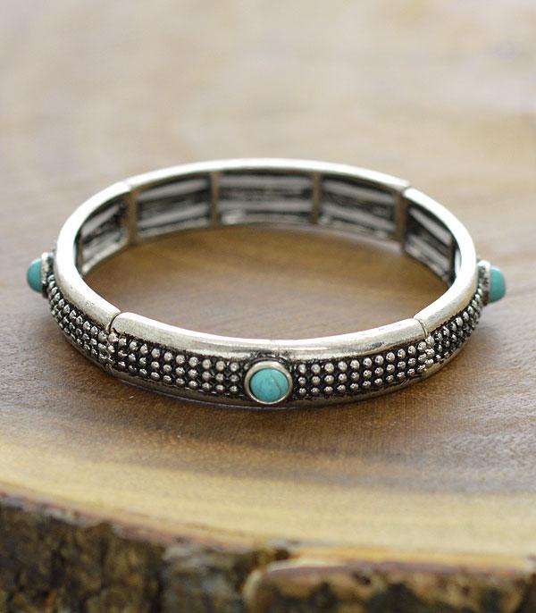 BRACELETS :: STRETCH :: Wholesale Western Semi Stone Stackable Bracelet