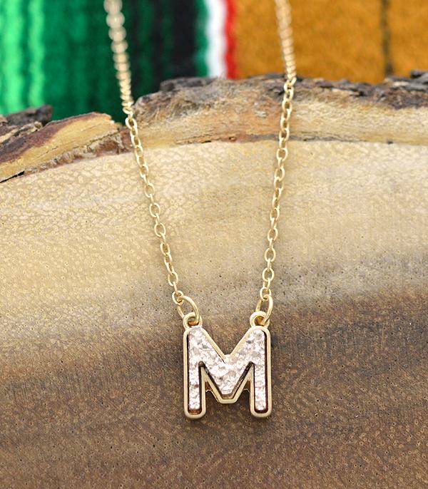 INITIAL JEWELRY :: NECKLACES | RINGS :: Wholesale Druzy Initial Necklace