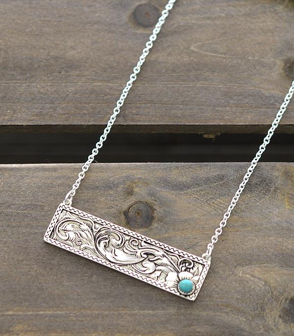 WHAT'S NEW :: Wholesale Western Tooled Look Metal Bar Necklace