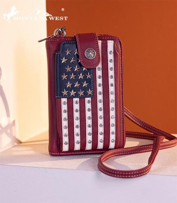 MONTANAWEST BAGS :: MENS WALLETS I SMALL ACCESSORIES :: Wholesale Montana West US Flag Phone Wallet