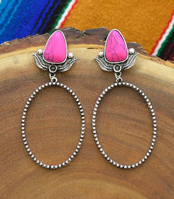 EARRINGS :: WESTERN POST EARRINGS :: Wholesale Western Turquoise Post Hoop Earrings