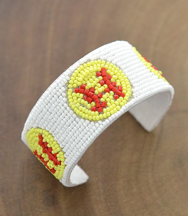 SPORTS THEME :: BASEBALL | SOFTBALL :: Wholesale Seed Bead Softball Cuff Bracelet