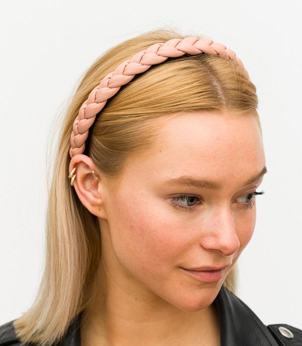 HATS I HAIR ACC :: HAIR ACCESSORIES :: Wholesale Faux Leather Woven Headband