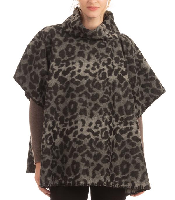 <font color=black>SALE ITEMS</font> :: SCARVES | APPAREL  :: Apparel :: Wholesale Soft Leopard Print Turtleneck Poncho