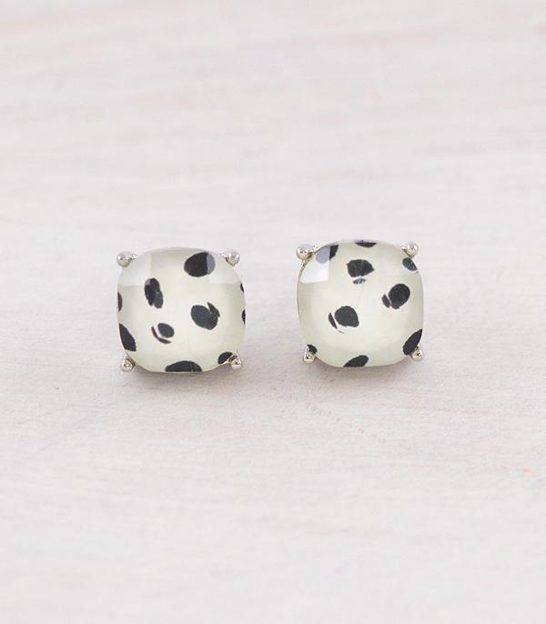 WHAT'S NEW :: Wholesale Animal Print Cushion Cut Earrings