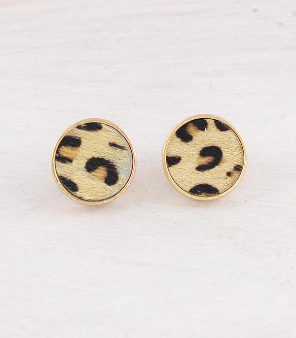 WHAT'S NEW :: Wholesale Leopard Print Round Post Earrings