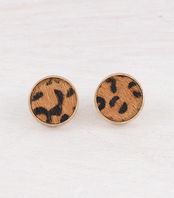 WHAT'S NEW :: Wholesale Leopard Print Round Post Earrings