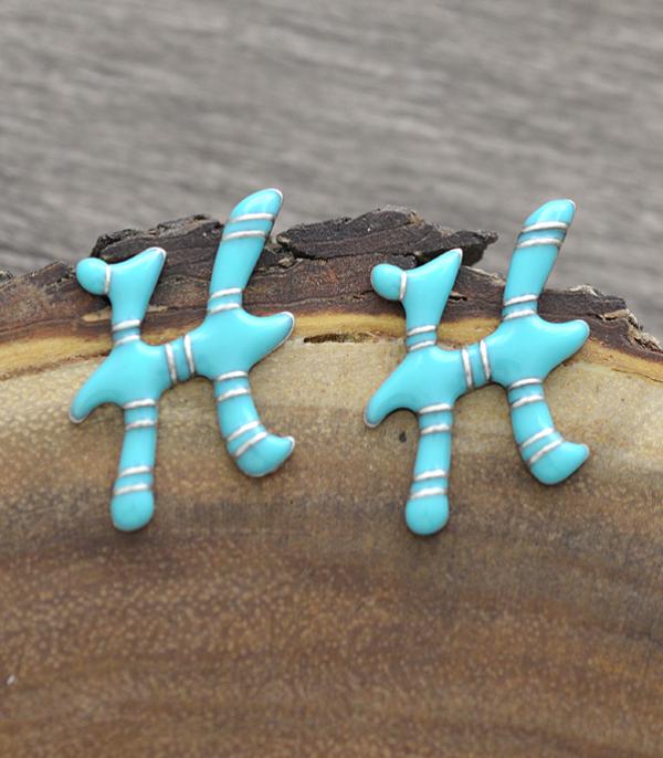 INITIAL JEWELRY :: BRACELETS | EARRINGS :: Wholesale Turquoise Epoxy Initial Earrings