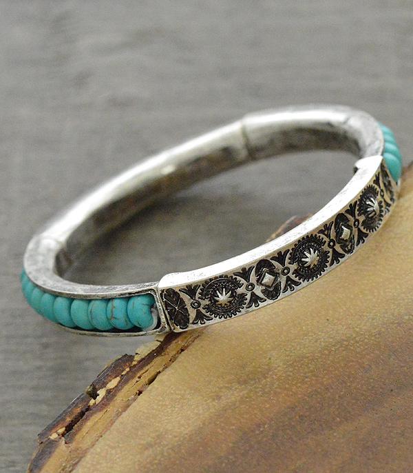 New Arrival :: Wholesale Western Turquoise Silver Bangle Bracelet