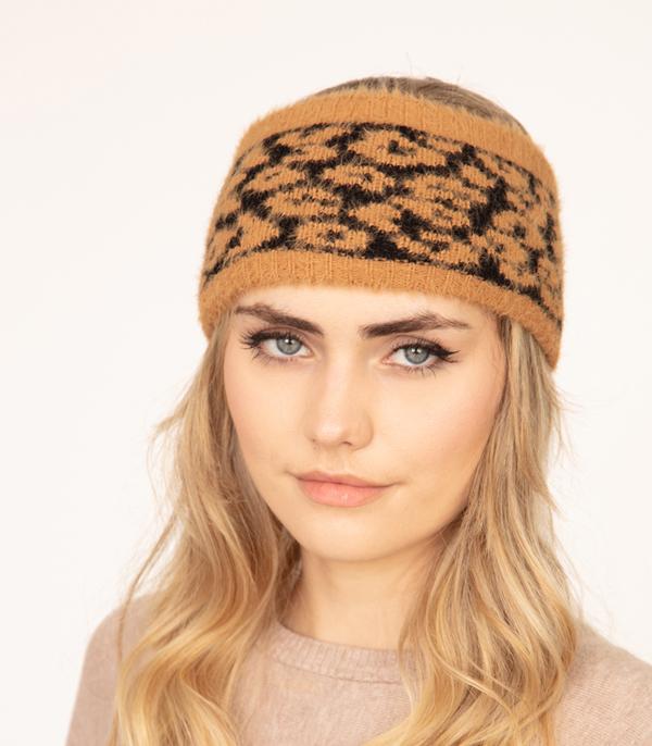 <font color=black>SALE ITEMS</font> :: HAT | HAIR ACCESSORIES :: Wholesale Soft Leopard Print Winter Headwrap