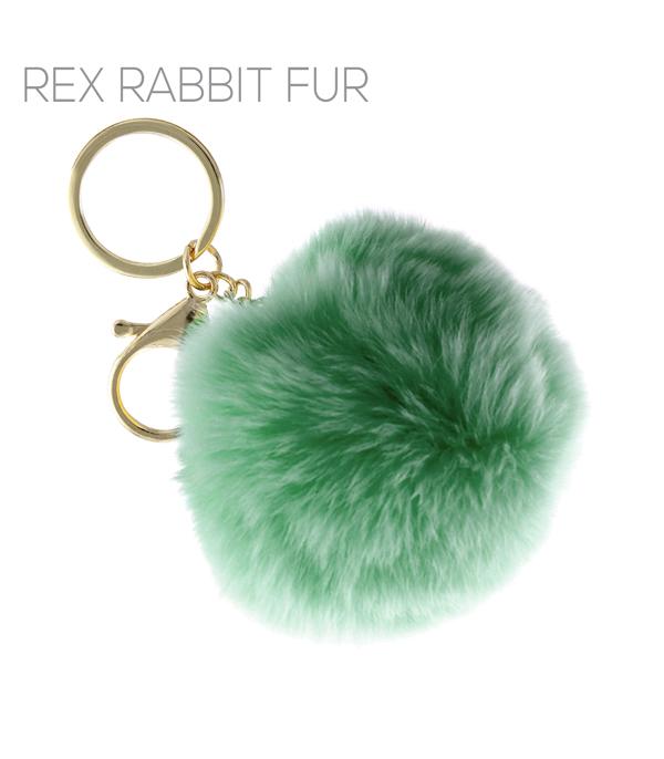 <font color=BLUE>WATCH BAND/ GIFT ITEMS</font> :: KEYCHAINS :: Wholesale Rex Rabbit Fur Pom Pom Keychain