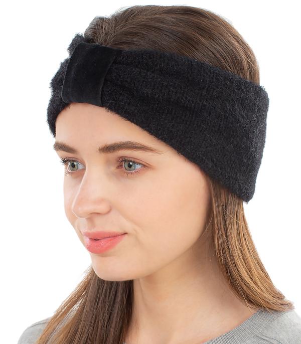 <font color=black>SALE ITEMS</font> :: HAT | HAIR ACCESSORIES :: Wholesale Soft Fuzzy Front Knot Headwrap