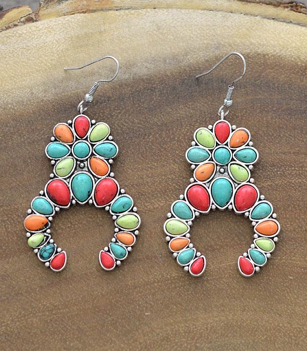 EARRINGS :: WESTERN SQUASH BLOSSOM EARRINGS :: Wholesale Turquoise Squash Blossom Earrings