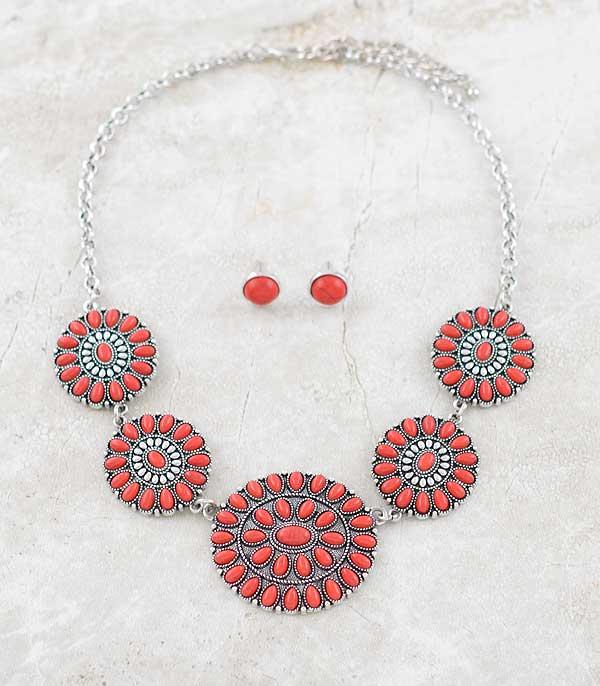 NECKLACES :: WESTERN TREND :: Wholesale Tipi Western Turquoise Necklace Set