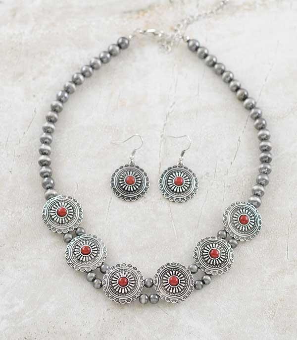 <font color=black>SALE ITEMS</font> :: JEWELRY :: Necklaces :: Wholesale Western Concho Navajo Bead Necklace