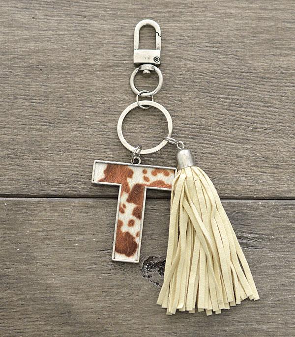 <font color=BLUE>WATCH BAND/ GIFT ITEMS</font> :: KEYCHAINS :: Wholesale Tipi Western Cowhide Initial Keychain