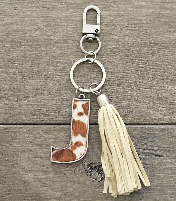 <font color=BLUE>WATCH BAND/ GIFT ITEMS</font> :: KEYCHAINS :: Wholesale Tipi Western Cowhide Initial Keychain