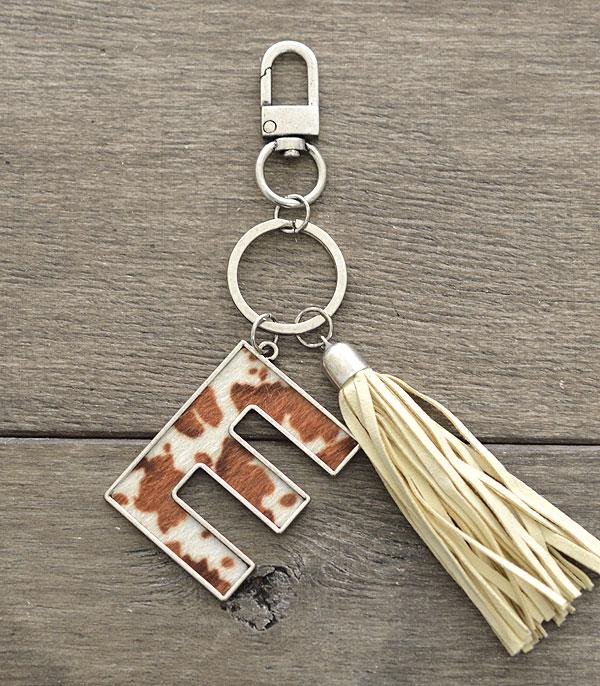 <font color=BLUE>WATCH BAND/ GIFT ITEMS</font> :: KEYCHAINS :: Wholesale Tipi Western Cowhide Initial Keychain