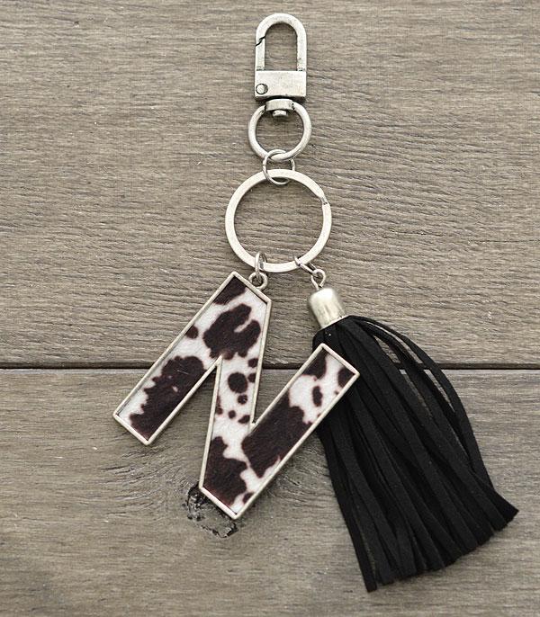 <font color=BLUE>WATCH BAND/ GIFT ITEMS</font> :: KEYCHAINS :: Wholesale Tipi Western Cowhide Initial Keychain