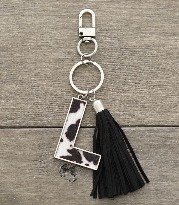 <font color=BLUE>WATCH BAND/ GIFT ITEMS</font> :: KEYCHAINS :: Wholesale Tipi Western Cowhide Initial Keychain