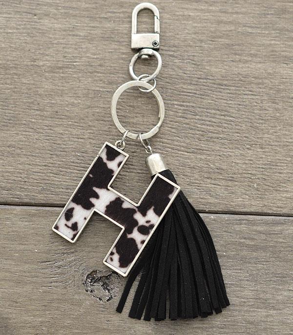 <font color=BLUE>WATCH BAND/ GIFT ITEMS</font> :: KEYCHAINS :: Wholesale Tipi Western Cowhide Initial Keychain