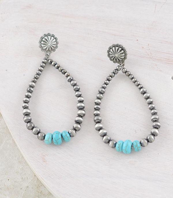 New Arrival :: Wholesale Western Navajo Bead Teardrop Earrings