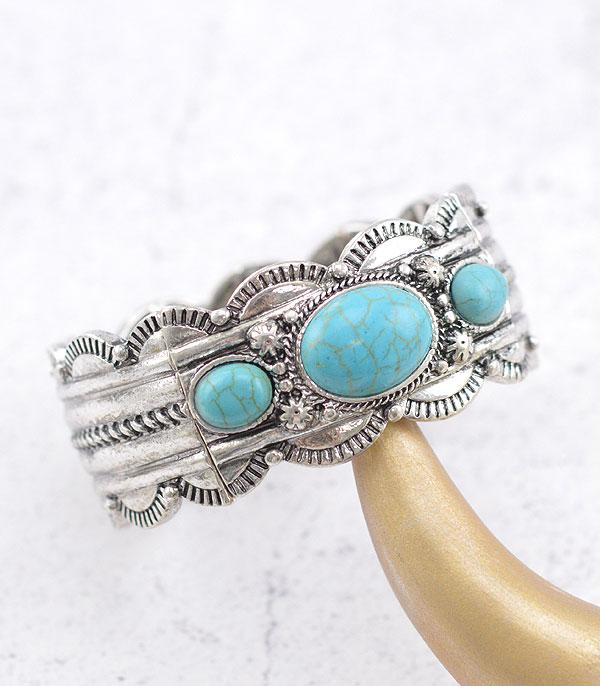 New Arrival :: Wholesale Western Turquoise Semi Stone Bracelet