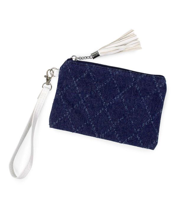 HANDBAGS :: WALLETS | SMALL ACCESSORIES :: Wholesale Denim Wristlet 